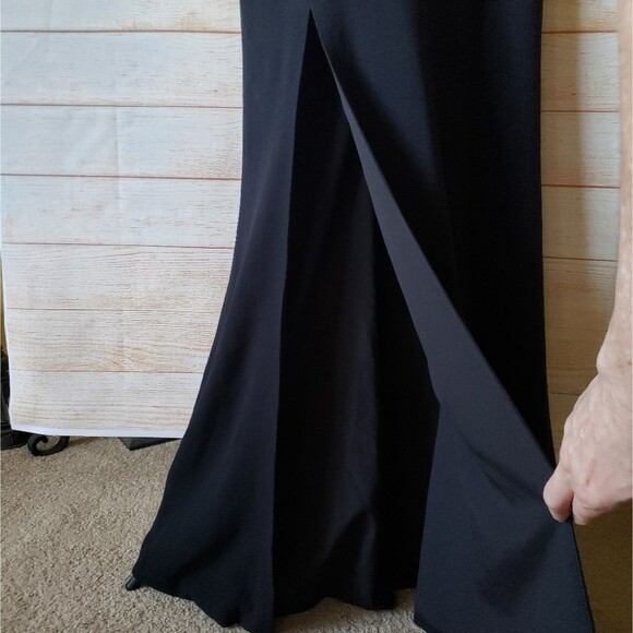 Dress The Population Amy One-Shoulder Maxi Gown Wedding Prom Cocktail Black Dres - Picture 8 of 13